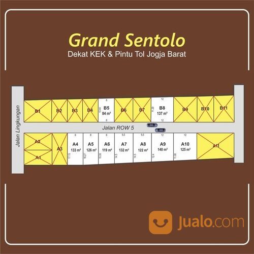 Tanah Dekat Pasar Sentolo Jogja, Cocok Kost Kawasan Industri