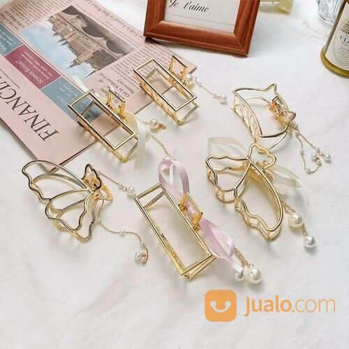PREMIUM KOREAN HAIR CLAW METAL / JEPIT JEPITAN RAMBUT KOREA BESI GOLD
