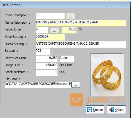 Software Toko Emas Perak