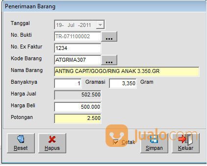 Software Toko Emas Perak
