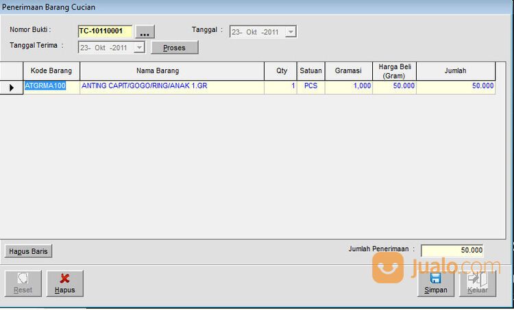 Software Toko Emas Perak