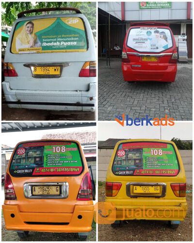 Pasang iklan Branding di Kaca Belakang Angkot