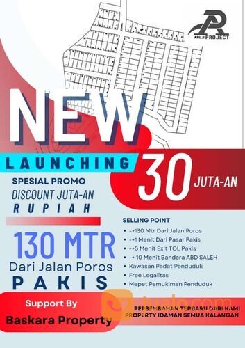 Tanah Kavling Pakis 30 Jutaan Malang