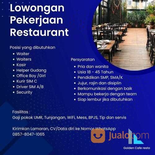 Lowongan kerja Pelayan Restaurant Lulusan SD SMP SMA/K