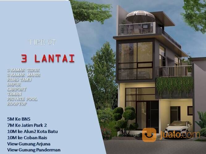 3 Lantai Private Pool Rumah Tipe 97 Harga Nego Passive Income