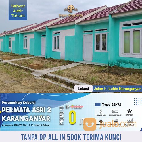 Rumah subsidi free sumur bor di dekat karanganyar 2122