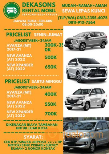 Sewa / Rental mobil (Avanza, New Avanza & Xpander)