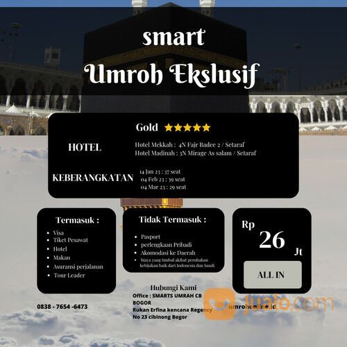 Umroh Plus Turki Maktour SMARTS UMROH HARGA TERBAIK, Hub: 0838-7654-6473