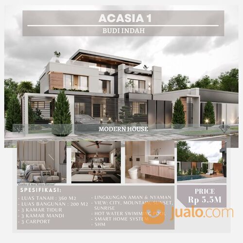 Rumah Baru Modern di Budi Indah Setiabudi di Jl. Acasia (BANDUNG UTARA)