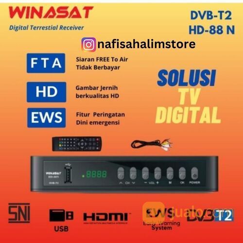 Set Top Box DIGITAL WINASAT SUPER HD T2 88N Antena Digital