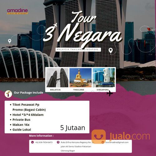 Pusat Paket Tour Thailand Termasuk Tiket Pesawat AMADINE TOUR PASTI BERANGKAT, 083876546473