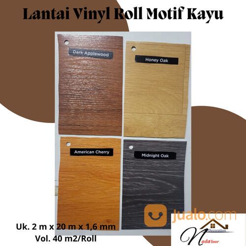 Lantai Karpet Vinyl Roll Motif Kayu Purva Tebal 1,6 mm