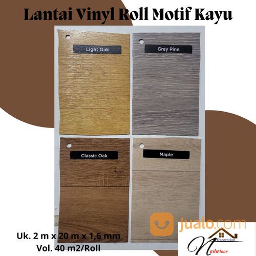 Lantai Karpet Vinyl Roll Motif Kayu Purva Tebal 1,6 mm