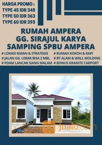 RUMAH PERUMAHAN CASH TYPE 45 50 60 SIAP HUNI PONTIANAK KOTA