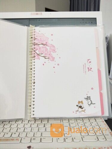 MAP FOLDER PLASTIK BINDER BUKU TULIS MODEL SPIRAL MOTIF KUCING SAKURA