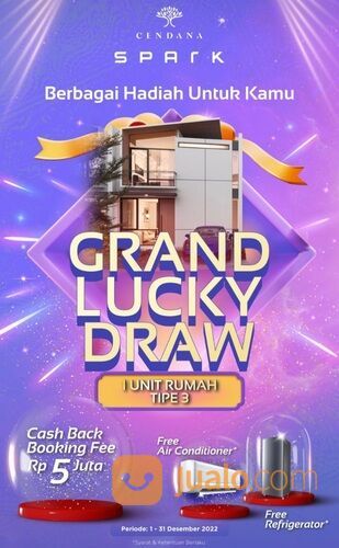 Rumah Lippo Cikarang - Cendana Spark Type Terbesar - Cicilan Ringan