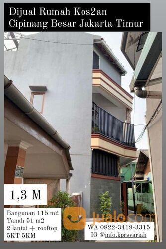 Rumah kos-kosan dekat pasar dan kampus lokasi Cipinang Besar Jakarta Timur