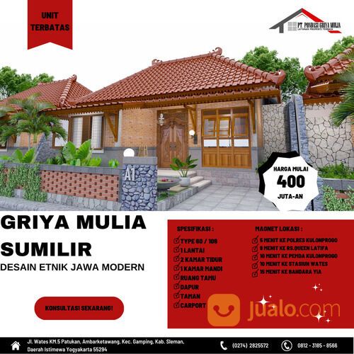 Rumah Baru Desain Etnik Jawa Modern Dekat Bandara YIA