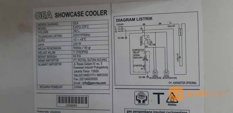Showcase 5 rak GEA model EXPO-37fc 1 bulan pakai. murah krn butuh duit