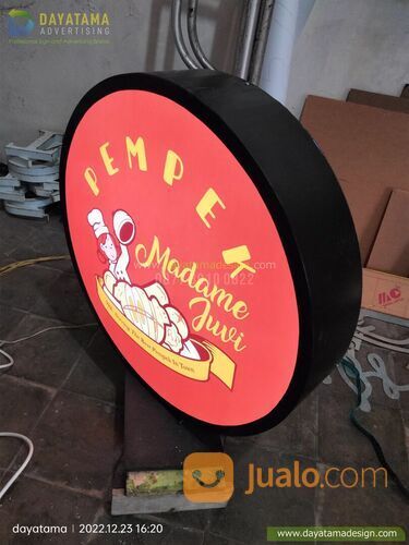Jasa Signage Neon Box Bulat Minimalis