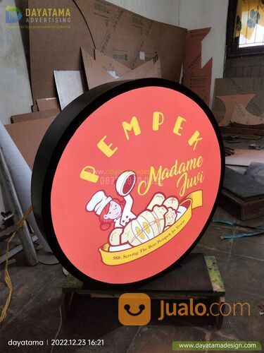 Jasa Signage Neon Box Bulat Minimalis