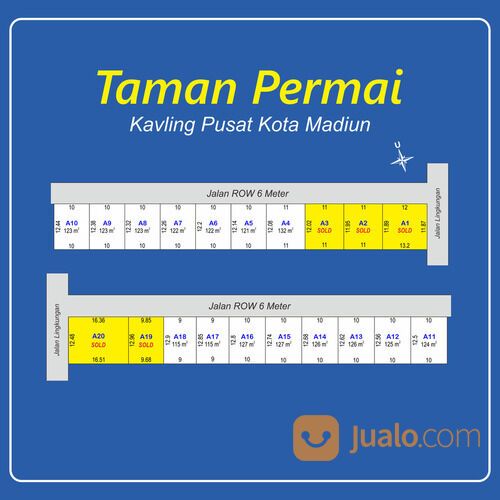 Tanah Madiun Dekat Kampus Poltek Madiun 3,2jt-an/m, Layout Perumahan Cocok Untuk Hunian