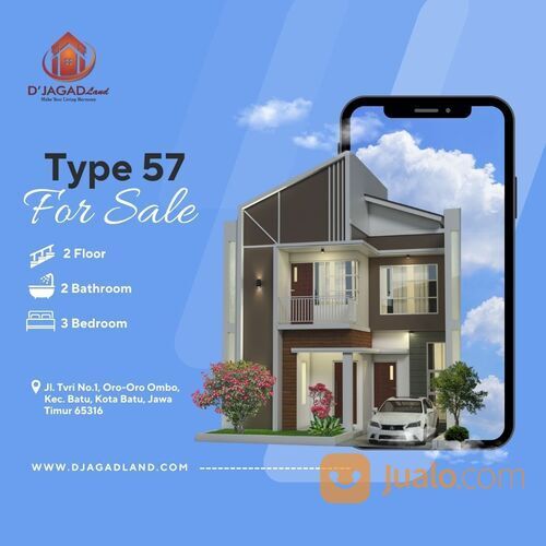 Banting Harga 3KT Rumah Malang Batu Tipe 57 Dekat Kampus