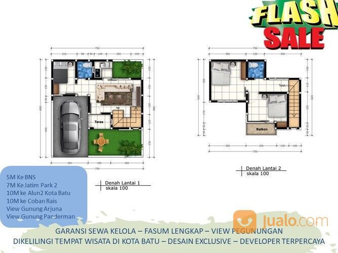 Banting Harga 3KT Rumah Malang Batu Tipe 57 Dekat Kampus