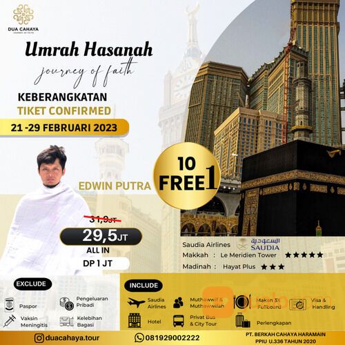Promo Paket Umroh Murah Februari 2023 Jakarta Dua Cahaya