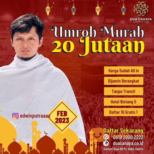 Promo Paket Umroh Murah Februari 2023 Jakarta Dua Cahaya