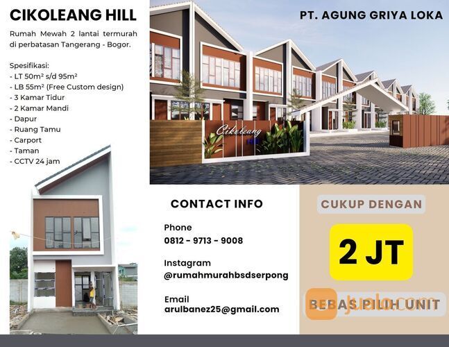 CIKOLEANG HILL, RUMAH TERMURAH DI KAWASAN CISAUK BSD