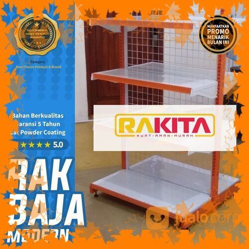 Rak susun Supermarket Gondola 1 Muka terdepan