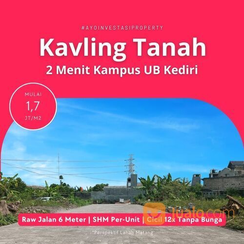 Harga Terjangkau: Kavling Tanah 2 Menit Kampus UB Kediri, SHM