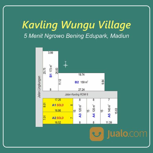 Kavling Madiun 2 menit Kantor Desa Pilangrejo 1 Jt an/m2