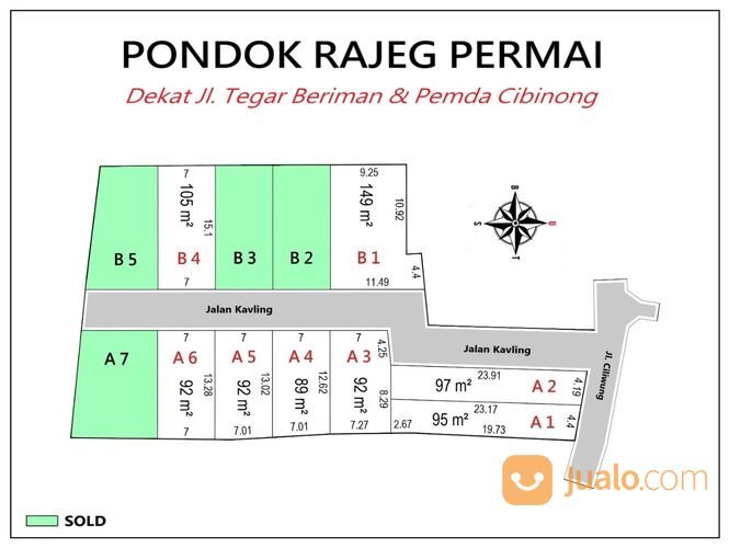 Tanah Lokasi Strategis, Dekat Pasar Pucung, Batas Kapling Patok BPN