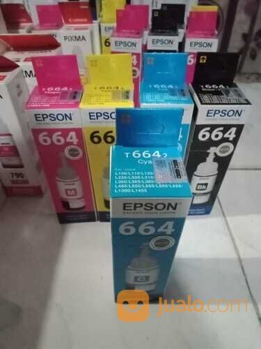 Tinta printer epson 664 Black T6641 Cyan T6642 Yellow T6644 Magenta T6643 untk printer epson L120