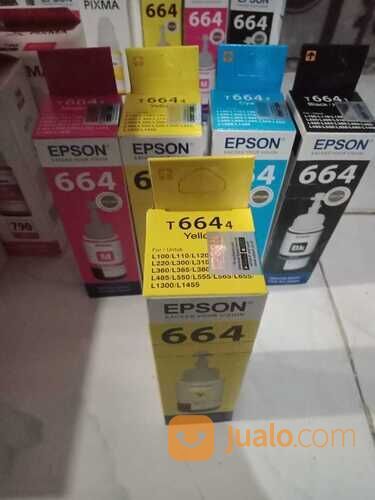 Tinta printer epson 664 Black T6641 Cyan T6642 Yellow T6644 Magenta T6643 untk printer epson L120