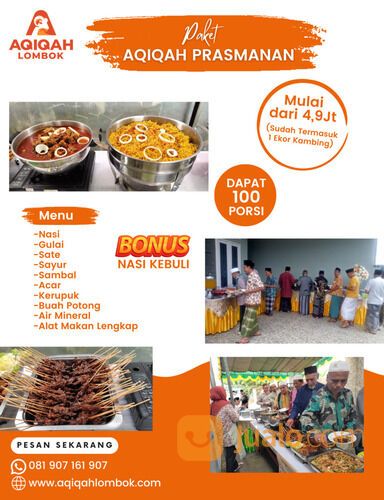 WA 0819 0716 1907 Catering Aqiqah Prasmanan di Mataram Lombok