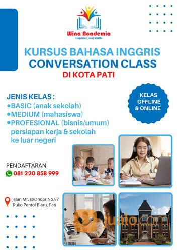 KURSUS BAHASA INGGRIS CONVERSATION DI KOTA PATI. WINA ACADEMIA wa.me/+6281220858999