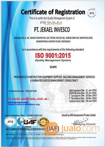 JASA Konsultan Sertifikasi ISO 21500 dan SA 8000