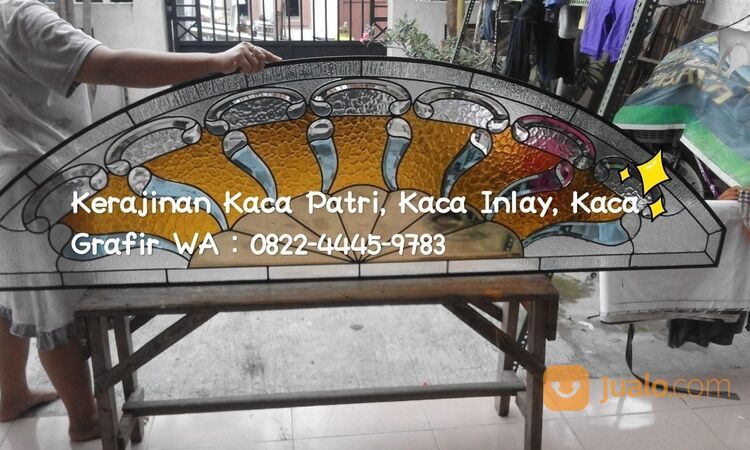 Produksi, WA : 0822-444-59783, Pengrajin Kaca Patri Inlay Grafir di Tangerang