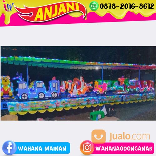 kereta panggung odong odong fiber campuran isi 10 gerbong