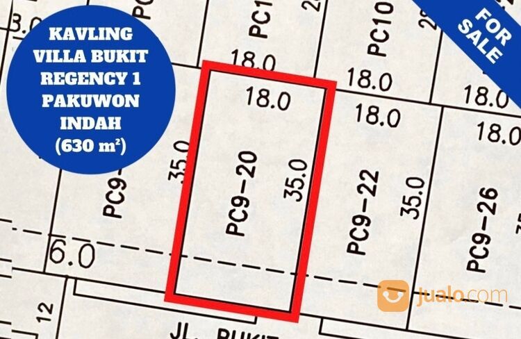 Kavling Villa Bukit Regency 1 PC 9 Pakuwon Indah