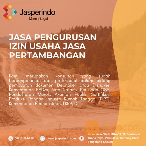 JASA PENGURUSAN IZIN USAHA JASA PERTAMBANGAN