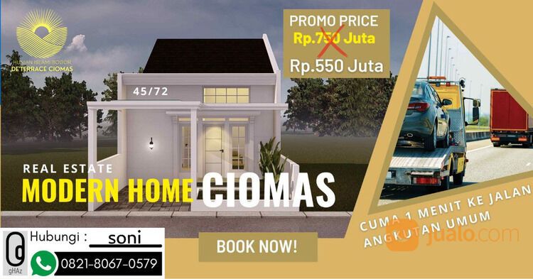 Ready Stok Rumah di Pinggir Jalan Dekat Tol dan Stasiun Ciomas Bogor DTC19
