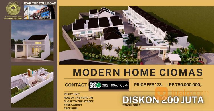 Ready Stok Rumah di Pinggir Jalan Dekat Tol dan Stasiun Ciomas Bogor DTC19