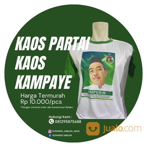 KAOS PARTAI ( JASA KONVEKSI SABLON) 6285695537493