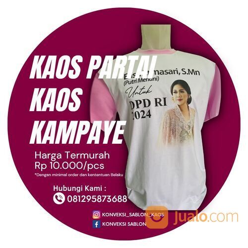 KAOS PARTAI ( JASA KONVEKSI SABLON) 6285695537493