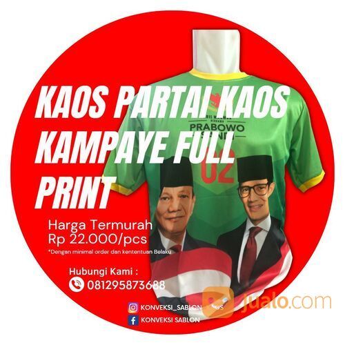 KAOS PARTAI ( JASA KONVEKSI SABLON) 6285695537493