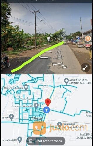 Tanah 44 ha-130 ha di pinggir jalan cisauk